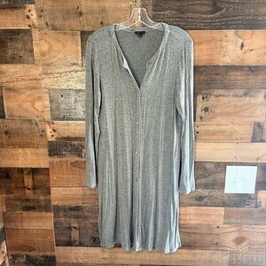 J. Jill Wearever Gray Long Cardigan Sweater Duster